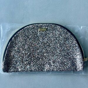 Tarte Silver Cosmetic Bag with Glitter Finish purse makeup clutch mascara blush